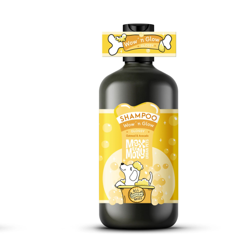 Dog Shampoo Glossy Coat, Wow’ n Glow Натуральный шампунь для собак с овсянкой, авокадо и кокосовым маслом