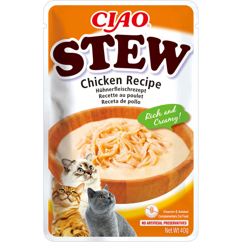 CIAO Stew Влажный корм для кошек, с тушеной курицей