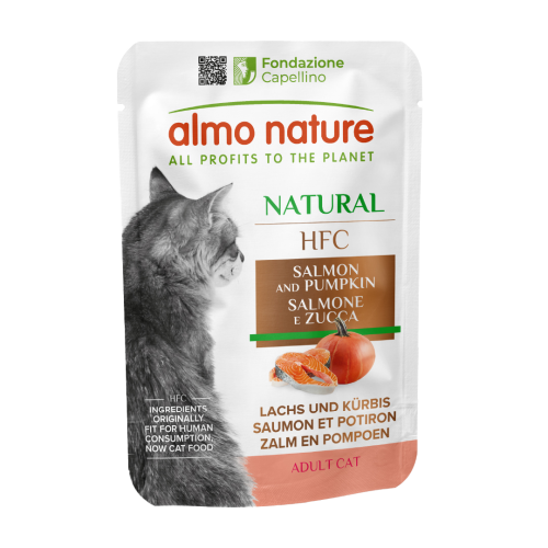 HFC Cat Natural with Salmon and Pumpkin Влажный корм для кошек с лососем и тыквой, пауч