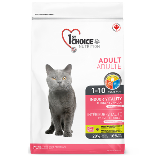 Adult Indoor Vitality Chicken - сухой корм на основе мяса цыпленка для кошек, живущих в помещении
