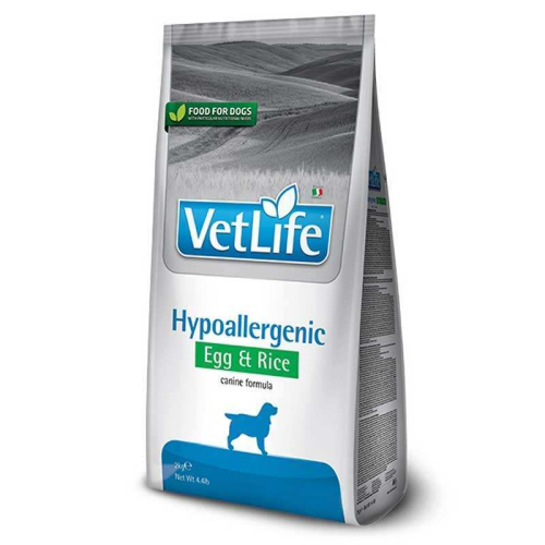 Vet Life Dog Hypoallergenic Egg&Rice Сухий корм-дієта з яйцем і рисом для зменшення харчової алергії або непереносимості у собак