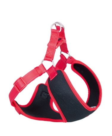 Black Mesh Reflect Air Step-in Harness Мягкая шлейка для собак, красная
