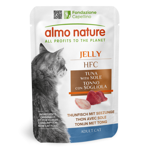 HFC Cat Jelly Кусочки тунца с камбалой в нежном желе для кошек, пауч