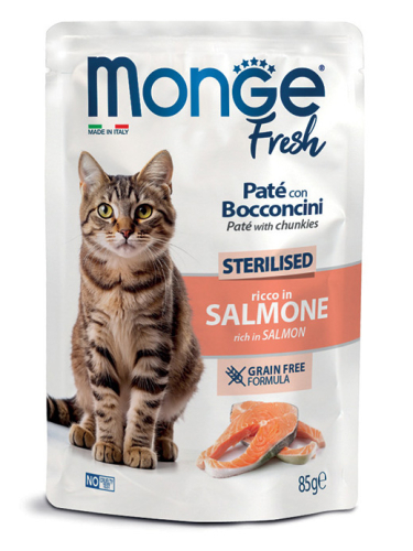 Cat Wet FRESH Sterilised - вологий корм з лососем для стерилізованих котів (шматочки в паштеті)