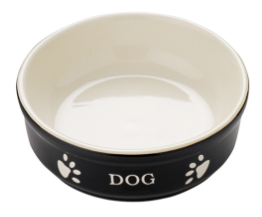 Dog Керамическая миска для собак Лапки, черная