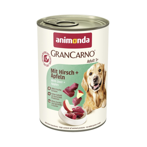 GranCarno Adult – влажный корм для взрослых собак, с олениной и яблоком