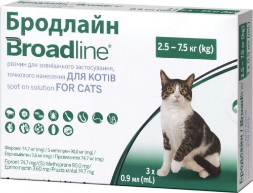 Противапаразитные капли для кошек весом от 2,5 до 7,5 кг (L)