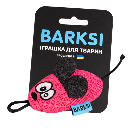 Игрушка для кошек, розовая мышка с колокольчиком