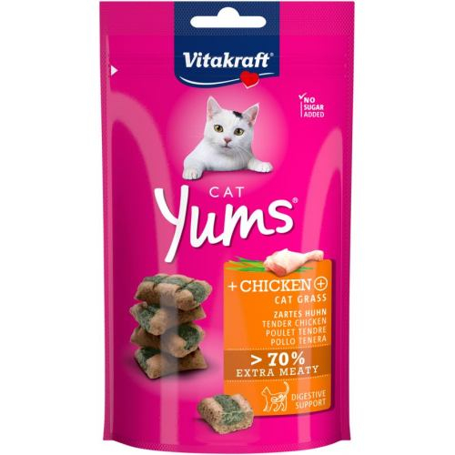 Yums Подушечки для кошек, курица и кошачья мята