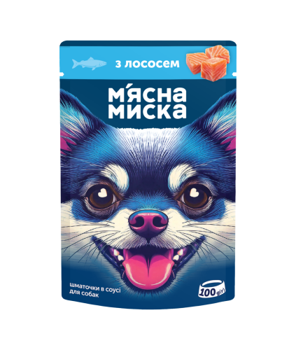 с лососем – кусочки в соусе для собак