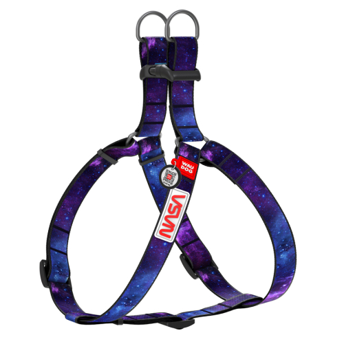 WAUDOG Nylon "NASA21" Шлей для собак нейлоновый c QR-паспортом, пластиковый фастекс