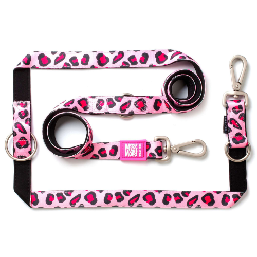 Multi-Function Leash Leopard Pink Поводок для собак
