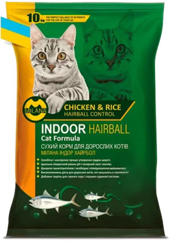 Milana Indoor Hairball - сухой корм для кошек, живущих в помещении