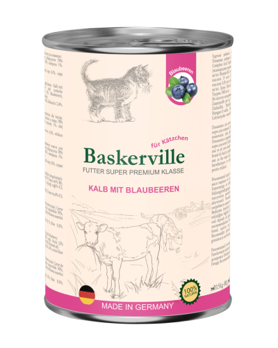 Super Premium Kalb Mit Blaubeeren Телятина з чорницею вологий корм для кошенят