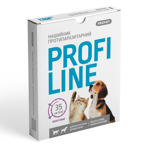 PROFILINE Ошейник для кошек и собак 35 см, фиолетовый (инсектоакарицид)