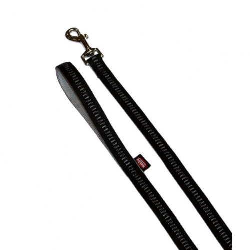Soft Grip Нейлоновый поводок с мягкой подкладкой для собак с чувствительной кожей, черный