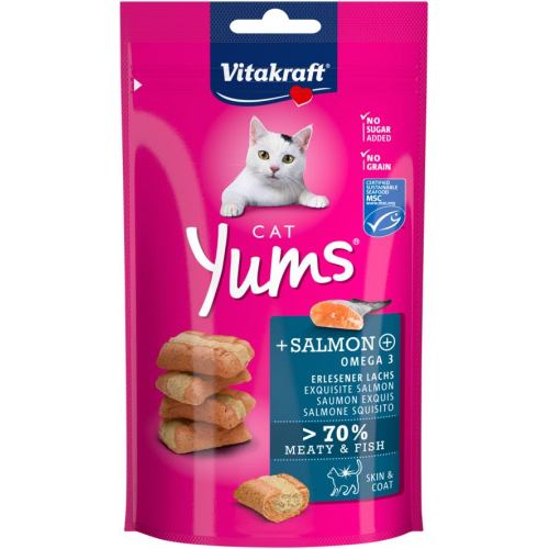 Yums Подушечки для кошек, лосось и Омега 3
