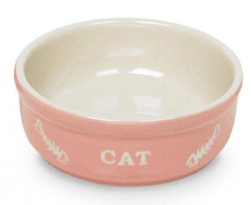 CAT Миска для кошек, керамическая, розовато-белая