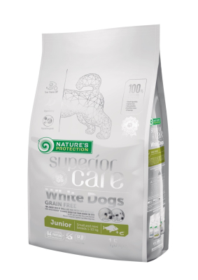 Superior Care White Dog Grain Free Junior Small and Mini Breeds Беззерновий сухий корм для цуценят і юніорів малих і мініатюрних порід (вагою від 1 до 10 кг) з білосніжною шерстю