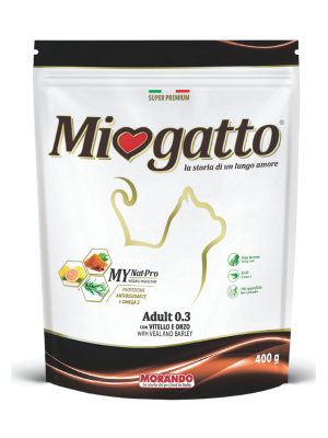 Miogatto Сухий корм для котів з телятиною та ячменем