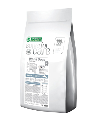Superior Care White Dogs Grain Free Adult Small and Mini Breeds White Fish Беззерновой полнорационный сухой корм с белой рыбой для взрослых собак мелких и миниатюрных пород (весом от 1 до 10 кг) с белоснежной шерстью