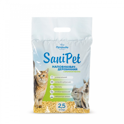 Sani Pet Гигиенический наполнитель «Яблоко» для кошек, древесный