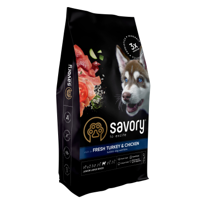 Junior Large rich in Fresh Turkey & Chicken - сухий корм для цуценят великих порід зі свіжим м’ясом індички та курки (від 3 до 18/24 місяців)