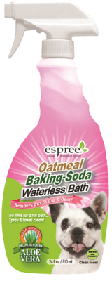 Oatmeal Baking-Soda Waterless Bath Спрей с протеинами овса и пищевой содой для экспресс очистки кожи и шерсти собак.