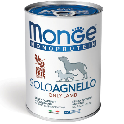 Monoprotein Dog Solo Agnello - монопротеиновый паштет с ягненком для собак