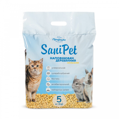 Sani Pet Гигиенический наполнитель «Универсальный» для кошек, древесный