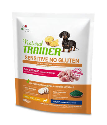 Natural Dog Sensitive No Gluten Adult Mini With Rabbit - сухой корм с кроликом и цельными злаками для собак мелких пород с чувствительным пищеварением