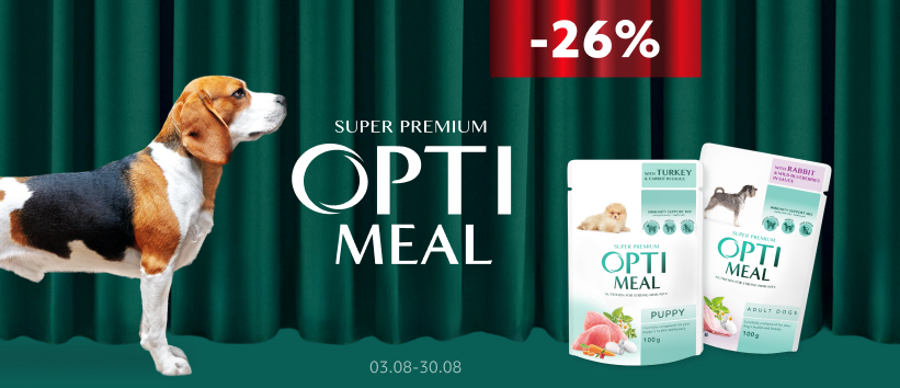 Знижка на вологий корм Optimeal для собак!
